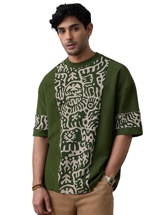Nomad Stone Carving Men Oversized Graphic T-Shirt