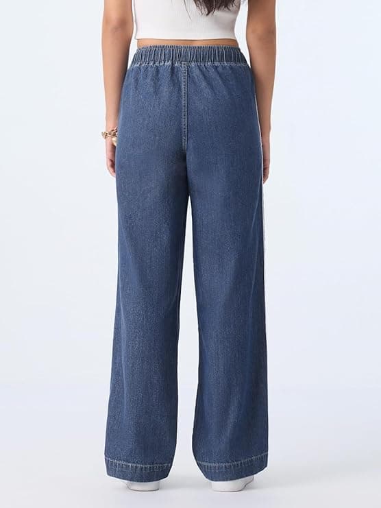 True Blue Pull On Wide Leg Jeans