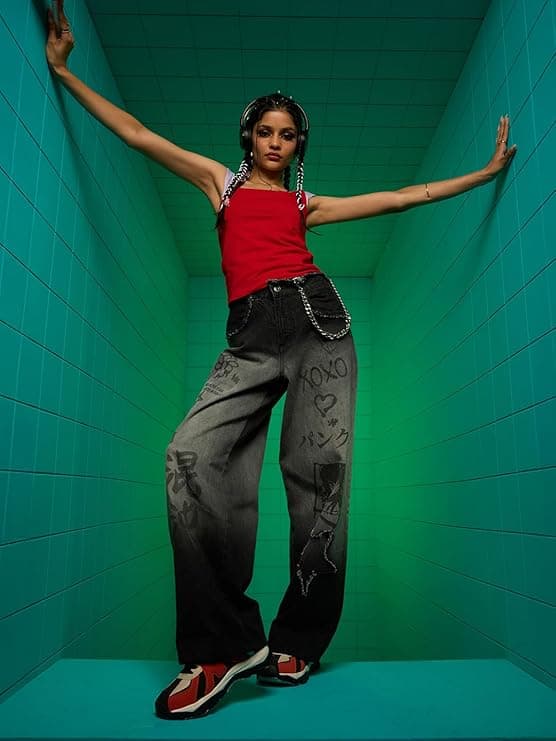 Cosmic Queen Baggy Denim Jeans