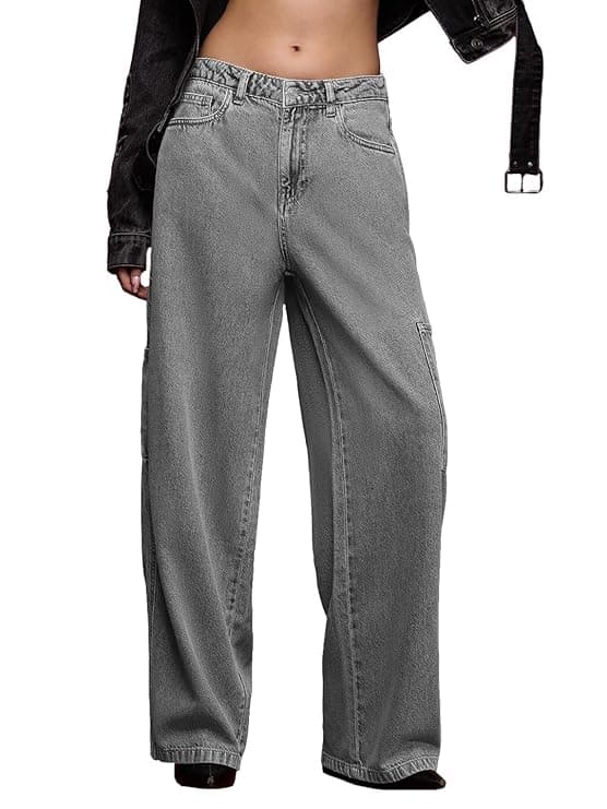 Grey Carpenter Baggy Cargo Jeans