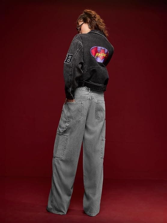 Grey Carpenter Baggy Cargo Jeans