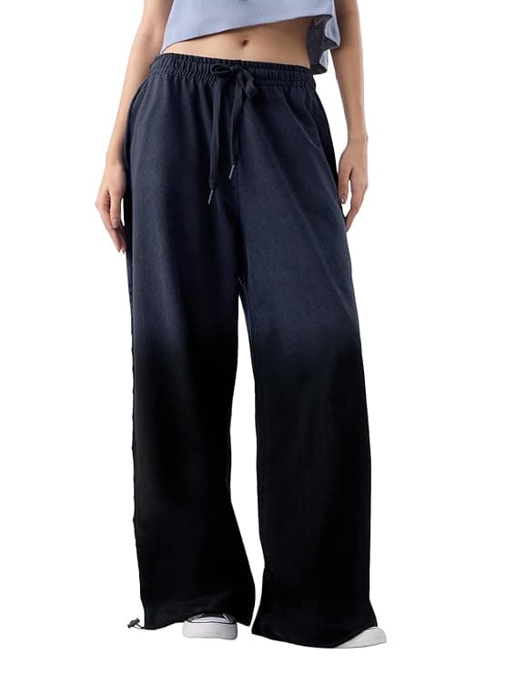 Acid Wash Ombre Flared Joggers,