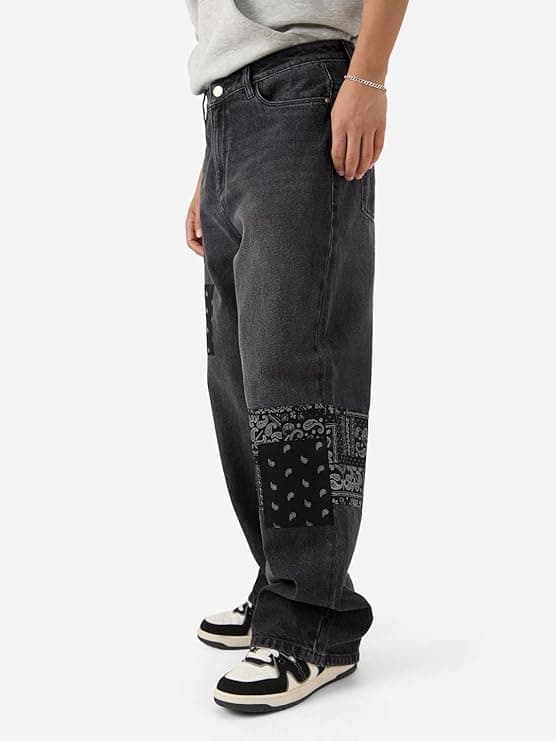  Bandana Patches Straight Fit Jeans