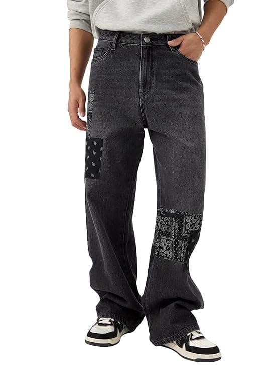  Bandana Patches Straight Fit Jeans