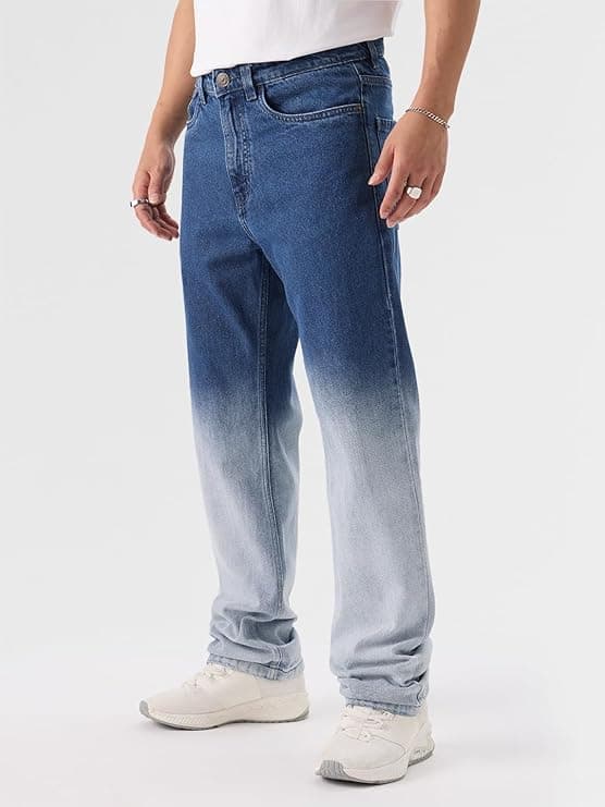 Mid Blue Wash Straight Fit Jeans
